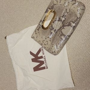 Michael Kors snakeskin clutch bag